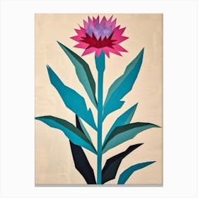 Cut Out Style Flower Art Cornflower 1 Canvas Print