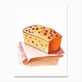 Cranberry Orange Bread Bakery Product Quentin Blake Illustration 1 Canvas Print