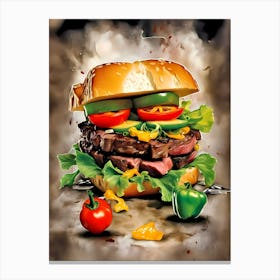 Burger Art Canvas Print