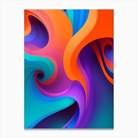 Abstract Colorful Waves Vertical Composition 15 Canvas Print