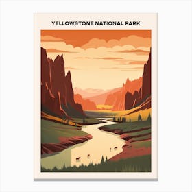 Yellowstone National Park Midcentury Travel Poster Canvas Print