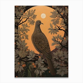 Dark And Moody Botanical Pigeon 2 Canvas Print