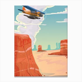Airplane In The Desert Canvas Print