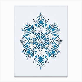 Winter Snowflake Pattern, Snowflakes, Minimal Line Drawing 4 Canvas Print