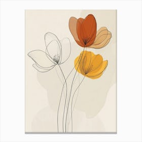 Three Flowers Canvas Print Canvas Print