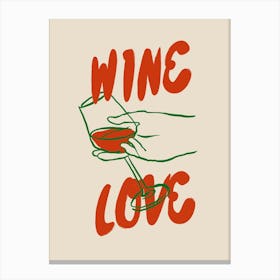 Boho Food 9 Wine Love Canvas Print