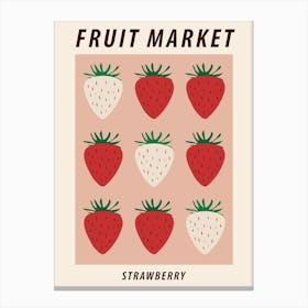 Fruit Market Strawberry, Fruit art Canvas Print