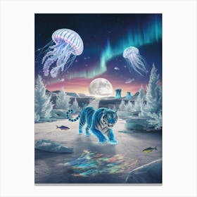 Icy Wonders of the South Pole A Dreamlike South Pole Setting Canvas Print