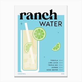 Ranch Water in Blue Cocktail Recipe Canvas Print
