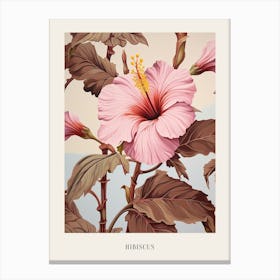 Floral Illustration Hibiscus 1 Poster Canvas Print