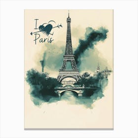 Send a Piece of Paris with You - Eiffel Tower Poster Canvas Print