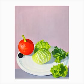 Escarole Tablescape vegetable Canvas Print