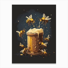 Colletidae Bee Storybook Illustration 6 Canvas Print