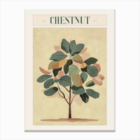 Chestnut Tree Minimal Japandi Illustration 2 Poster Canvas Print