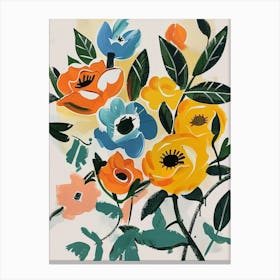 Painted Florals Rose 7 Canvas Print