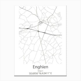 Enghien,Belgium Minimalist Map Canvas Print