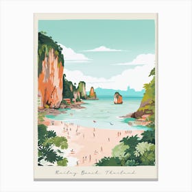 Poster Of Railay Beach, Krabi, Thailand, Matisse And Rousseau Style 2 Canvas Print