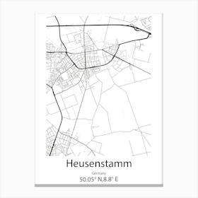 Heusenstamm,Germany Minimalist Map Canvas Print