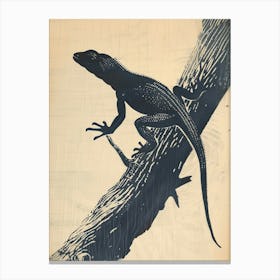 Lizard Block Print 5 Canvas Print