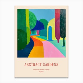 Colourful Gardens Schnbrunn Palace Gardens Austria 3 Red Poster Canvas Print
