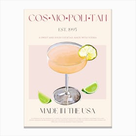 Cosmopolitan Cocktail Mid Century Canvas Print
