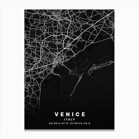 Venice Italy Black Map Stampe su tela