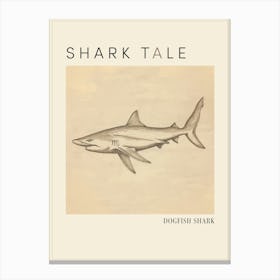Dogfish Shark Vintage Illustration 3 Poster Canvas Print