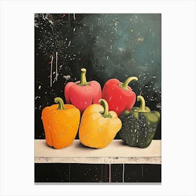 Abstract Pepper Art Deco Paint Splash Canvas Print