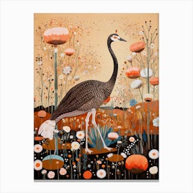 Ostrich 1 Detailed Bird Painting Canvas Print