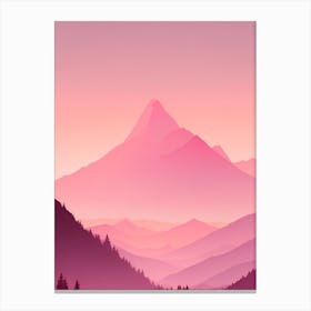 Misty Mountains Vertical Background In Pink Tone 78 Canvas Print