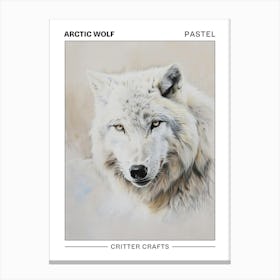 Arctic Wolf Pastel Watercolour 2 Poster Canvas Print