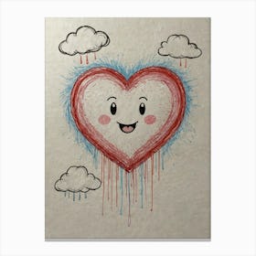 Heart With Rain Canvas Print