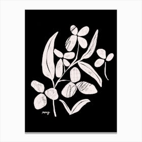 Abstract Floral Black    Canvas Print