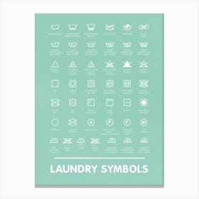 Artistic Laundry Symbols Guide For Home Use Canvas Print