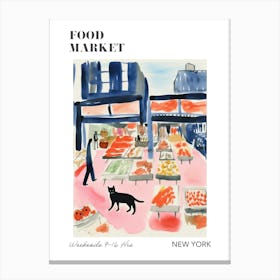 The Food Market In New York 4 Illustration Poster Canvas Print