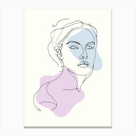 Portrait Of A Woman Hand Drawing Line Art 1 Canvas Print