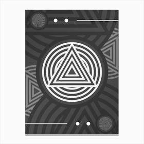 Geometric Glyph Abstract Array in White and Gray n.0057 Canvas Print