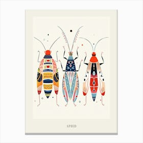 Colourful Insect Illustration Aphid 3 Poster Canvas Print