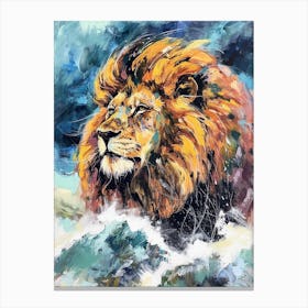 Transvaal Lion Family Bonding Fauvist Painting 4 Canvas Print