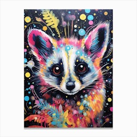  A Nocturnal Possum Vibrant Paint Splash 3 Canvas Print