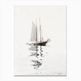 Two–Masted Schooner With Dory, Winslow Homer Canvas Print