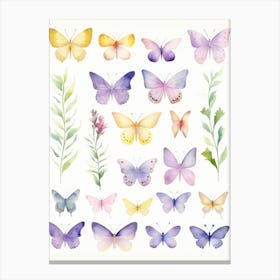 Watercolor Butterflies 5 Canvas Print