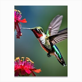 Male Ruby Throated Hummingbird -Reimagined 4 Canvas Print