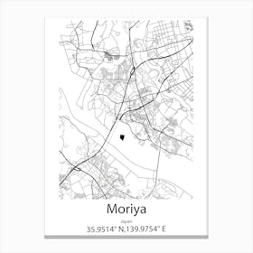 Moriya,Japan Minimalist Map Leinwandbild