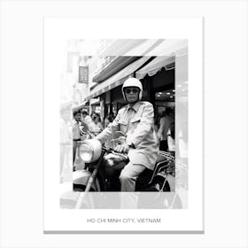 Poster Of Ho Chi Minh City, Vietnam, Black And White Old Photo 3 Canvas Print