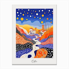 Poster Of Ostia, Italy, Illustration In The Style Of Pop Art 3 Canvas Print