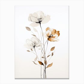 Botanical Elegance: Line Drawing Flower Print Canvas Print