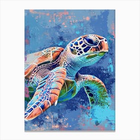 Sea Turtle Exploring The Ocean Painting 4 Canvas Print