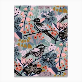 Birds And Berries Canvas Print