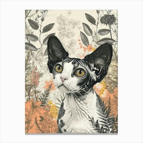 Cornish Rex Cat Japanese Illustration 4 Canvas Print